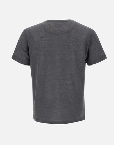 T-shirt "Lin" in lino e cotone LINVR0323 PIOMBO BOB 
