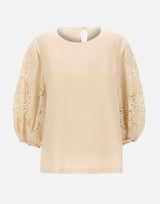 Blusa in garza ramié e Sangallo 2616161012600 060 MAX MARA STUDIO 