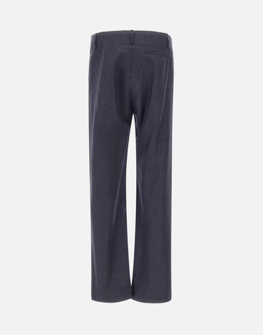 Pantaloni in lana con orli sfrangiati SH0KA0075 M35466524M MM6 MAISON MARGIELA 