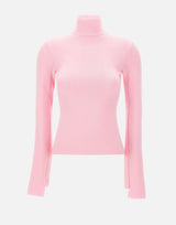 "Interlock Mockneck sweater" 425MPU260FI0001 PINK COURREGES 