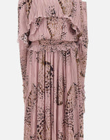 Abito lungo in georgette plissé stampato 4A432A M1445 BLUMARINE 