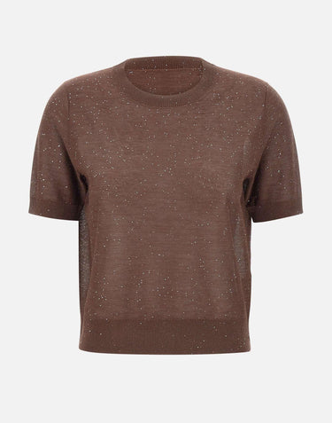 Maglia a maniche corte con micro paillettes 390021 833 KANGRA 