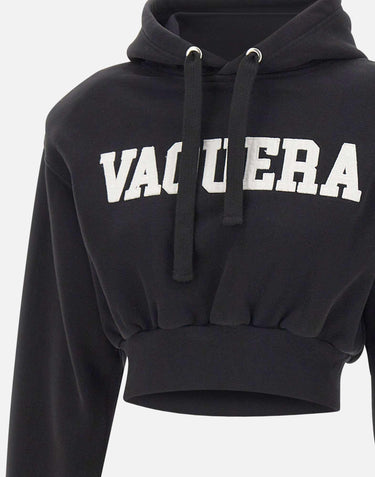 Felpa crop con cappuccio VAQ11T029 BLACK VAQUERA 