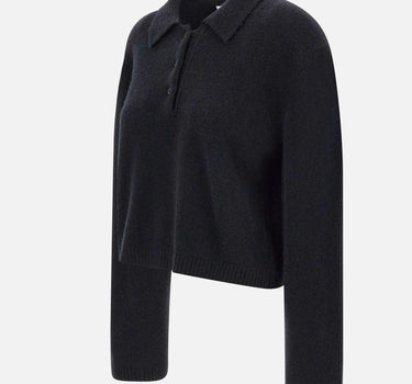 "Knitted polo cropped shirt" F5LAWOKP249 110 LANEUS 