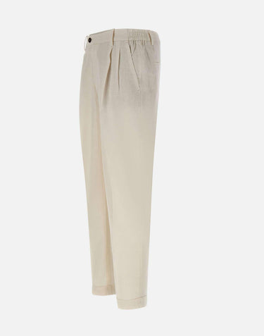 Pantaloni in misto lino e cotone DVR57CLI1002 0106 DEVORE 