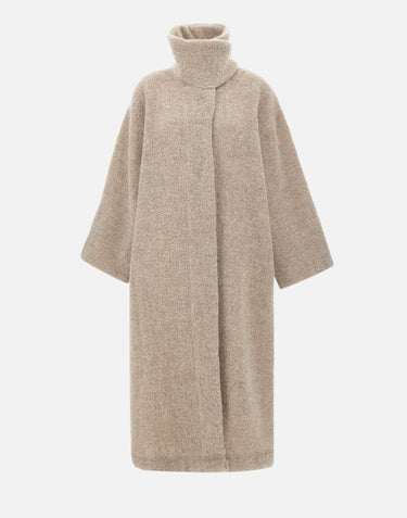 Cappotto in lana emohair W07100680 50LTBROWN MAURIZIO MYKONOS 