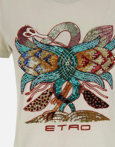 T-shirt in cotone con ricamo WRMA0006 AR416S9820 ETRO 