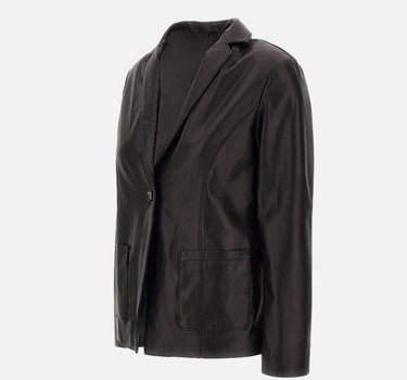 Giacca  "Ginger" in pelle GINGERX NERO MONO 