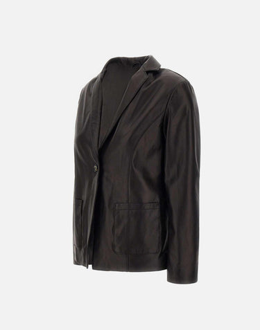 Giacca  "Ginger" in pelle GINGERX NERO MONO 