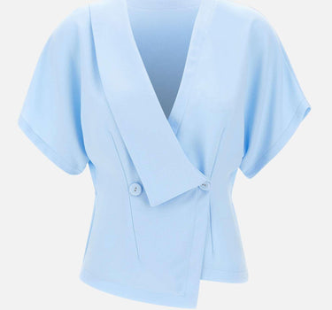 Top in crêpe con scollo a V TOP16522 LIGHTBLUE NISSA 
