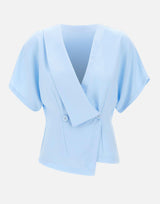 Top in crêpe con scollo a V TOP16522 LIGHTBLUE NISSA 