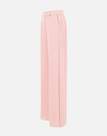 Pantaloni a gamba larga a vita alta P1358 PINK NISSA 