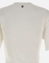 T-shirt perforante in cotone stampato 26PJTE030C00555 P100 RABANNE 