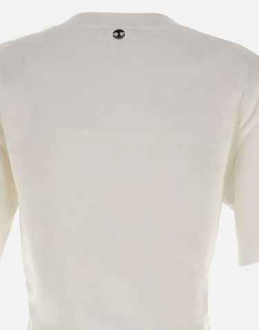 T-shirt perforante in cotone stampato 26PJTE030C00555 P100 RABANNE 