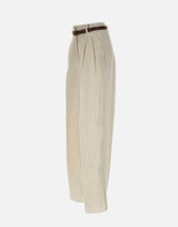 Pantalone in lino gessato 2616131082600 001 MAX MARA STUDIO 