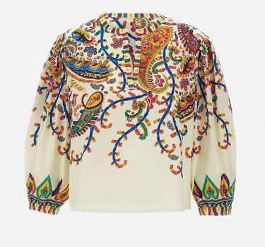 Blusa in cotone con stampa paisley floreale WRJA0088 99SP5I1X0800 ETRO 