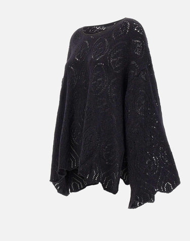 Maglione in lana e alpaca W08130280 33BLACK MAURIZIO MYKONOS 