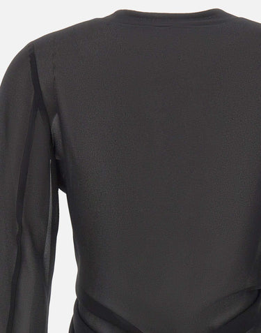 Blusa con zip e arricciatura S52NH0047 M35468900 MM6 MAISON MARGIELA 