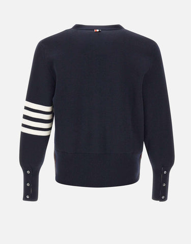 "Milano stitch v neck cardigan" MKC160A 00014415 THOM BROWNE 