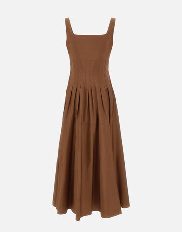 Abito in popeline con gonna ampia 2616221022600 070 MAX MARA STUDIO 