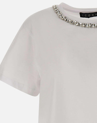 T-shirt con dettaglio gioiello SP5DK001 1019 KAOS 