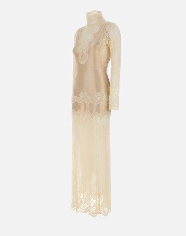 Abito lungo in pizzo a colto alto 25PJR0043PA0170 P105 RABANNE 