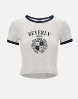 "BH Crest Soft Ringer Tee" T-shirt TO07376256GY18 GRAY SPORTY & RICH 