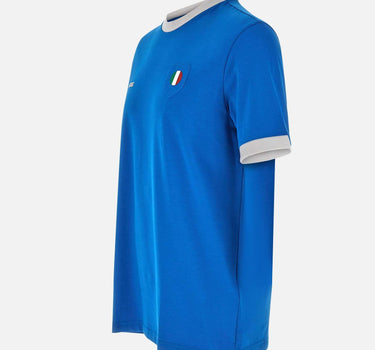 T-shirt in cotone elasticizzato con bandiera 50562134 430 BOSS 