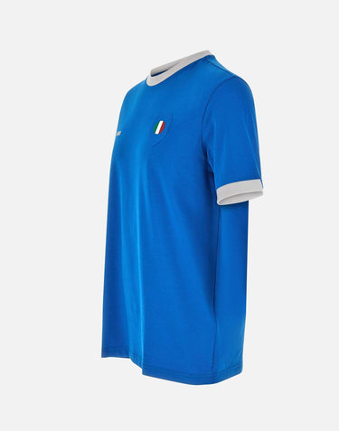 T-shirt in cotone elasticizzato con bandiera 50562134 430 BOSS 