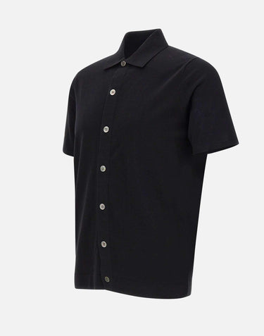 Camicia in maglia di cotone superior DC120089 NERO DELLA CIANA CASHMERE 