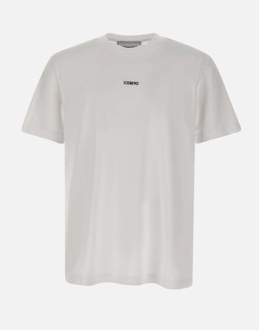 T-shirt con logo ricamato e stampa sul retro F0256325 1101 ICEBERG 