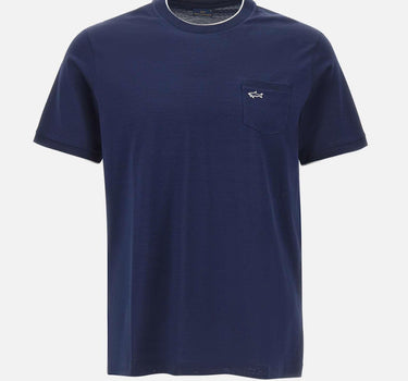 T-shirt in cotone con taschino 25411007 013 PAUL&SHARK 