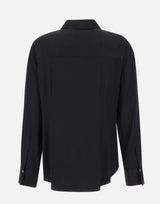 Camicia in misto seta V126113127 001BLK VINCE. 