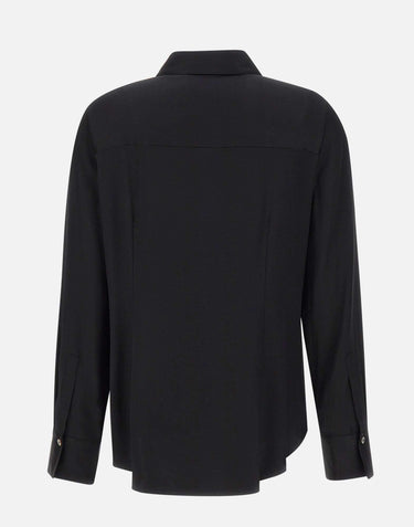 Camicia in misto seta V126113127 001BLK VINCE. 