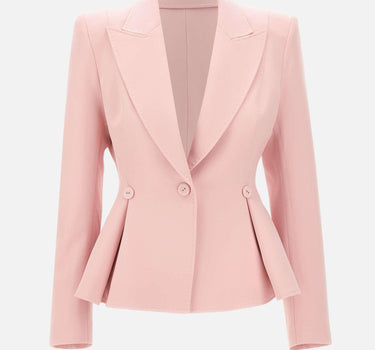 Blazer monopetto con balze S1359 PINK NISSA 