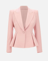 Blazer monopetto con balze S1359 PINK NISSA 