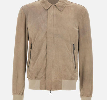 Giacca in pelle scamosciata GU26S24098CMAK GREY GIORGIO BRATO 