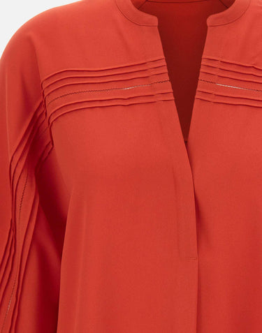 Blusa con pieghe decorative V184813202 870POP VINCE. 