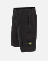 Shorts in tela di cotone biologico spazzolato effetto "old" L100019S00WA V0129 STONE ISLAND 