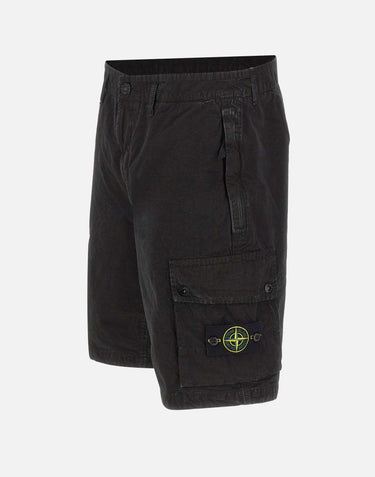 Shorts in tela di cotone biologico spazzolato effetto "old" L100019S00WA V0129 STONE ISLAND 