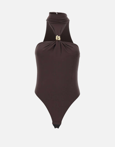 Body in jersey crêpe con dettaglio gioiello BO01761E2 EV9 ELISABETTA FRANCHI 