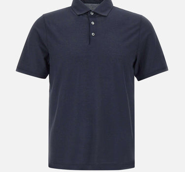 Polo in crepe di cotone DK87115 BLU DIKTAT 