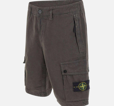 Shorts in tela di cotone biologico spazzolato effetto "old" L100019S00WA V0165 STONE ISLAND 