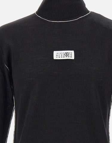 Maglia dolcevita con cuciture a contrasto SH0HA0009 M13037900 MM6 MAISON MARGIELA 
