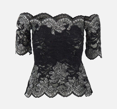 Top in pizzo con micro borchie 25HJTO158PA0170 P001 RABANNE 