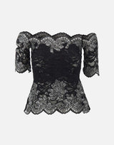 Top in pizzo con micro borchie 25HJTO158PA0170 P001 RABANNE 