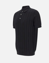 Polo in cotone a coste larghe DK17027 NERO DIKTAT 