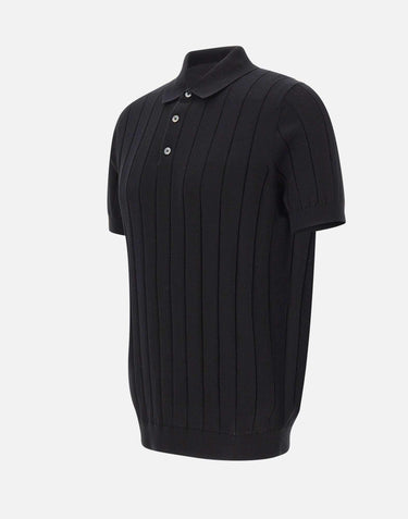 Polo in cotone a coste larghe DK17027 NERO DIKTAT 