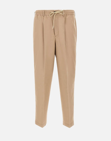 Pantaloni in misto cotone e lino con coulisse COASWDZL0REW PM310060 PT TORINO 