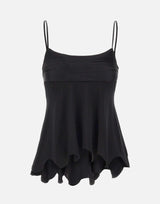 Top in raso con ruches e pizzo BX009 BLACK JACQUES WEI 